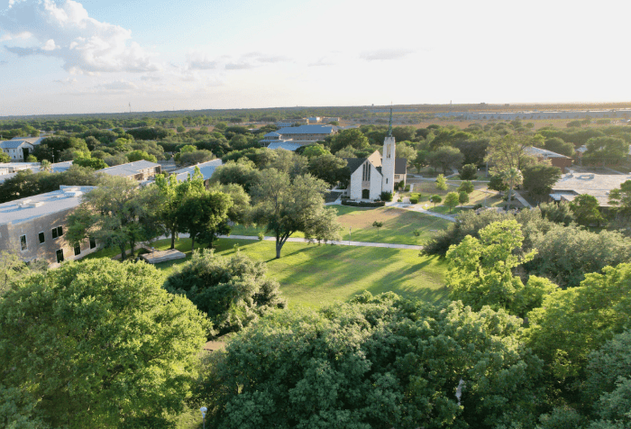 Texas Lutheran University Campus Drone Shot
