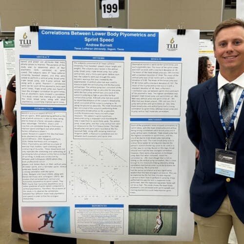student presenting poster