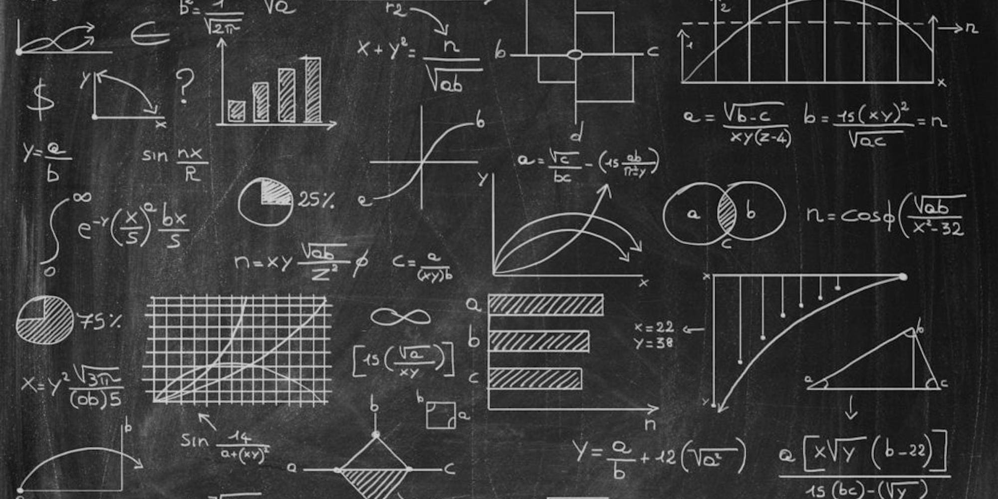 stock image - equasions on blackboard