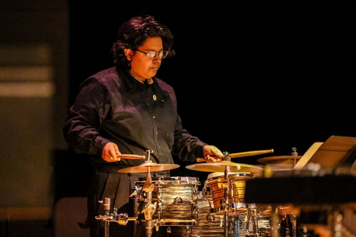 student percussionist