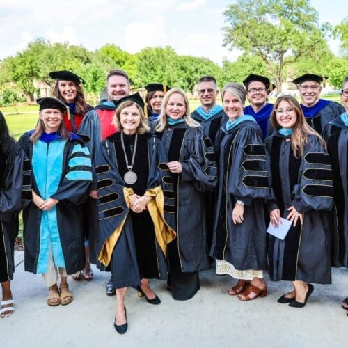 TLU's first cohort of EdD students with Dr. Cottrell and professors