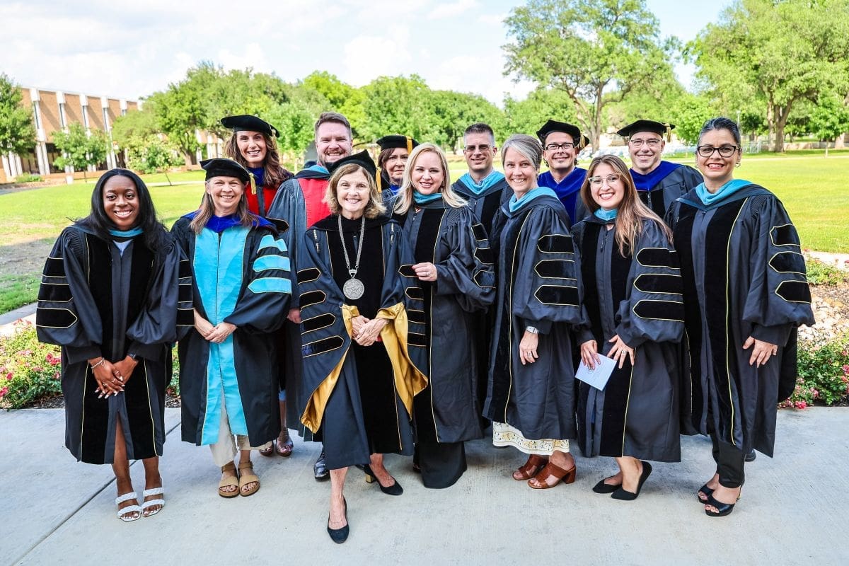 TLU's first cohort of EdD students with Dr. Cottrell and professors