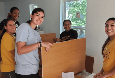 students doing community service