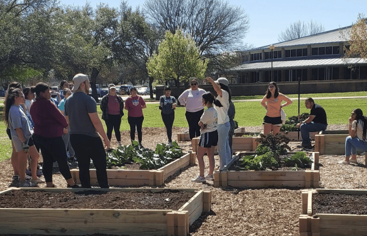 students doing community service
