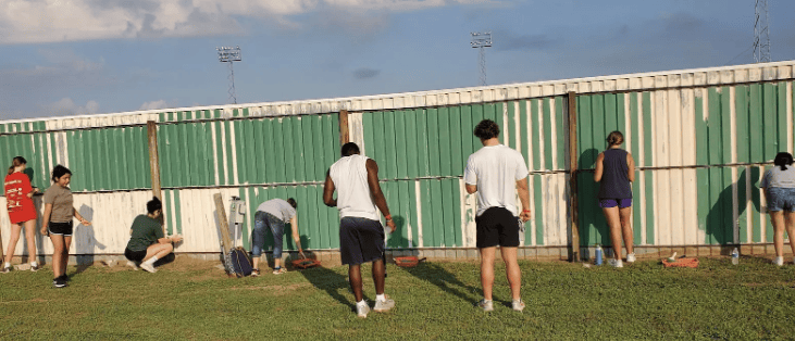 students doing community service