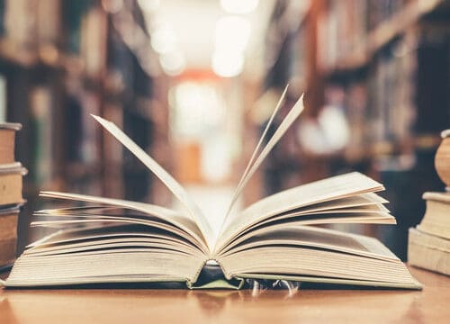 stock image - open library book