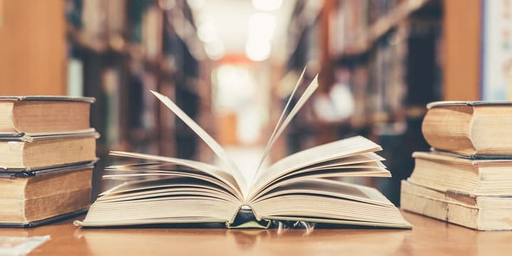 stock image - open library book