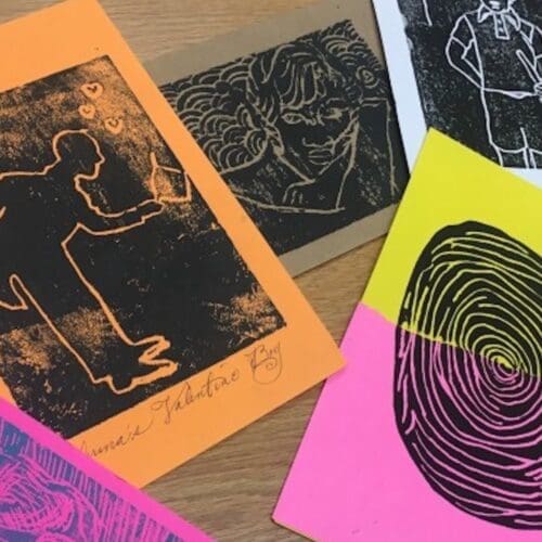 art class printmaking pieces