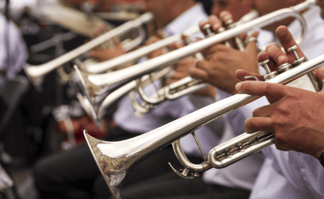 stock photo playing trumpet