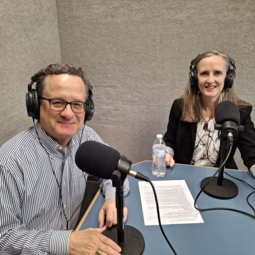 Dr. Ruth Eby with podcast host Cody Knowlton