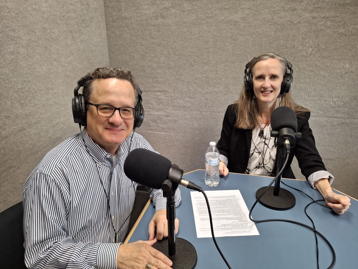 Dr. Ruth Eby with podcast host Cody Knowlton