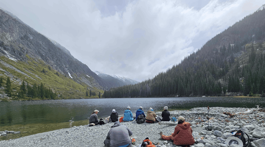 Geography students at Hart Lake