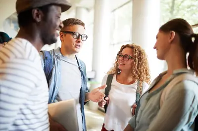 a group of college students at a mixer