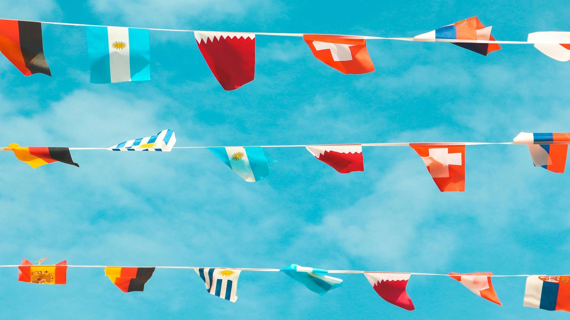 an array of international flags