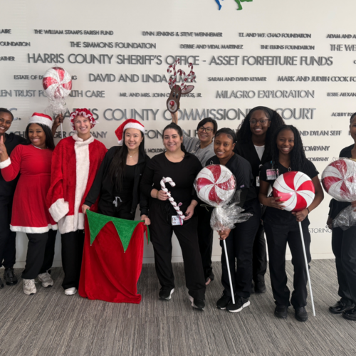 TLU Nursing students in Houston help with Christmas decorations